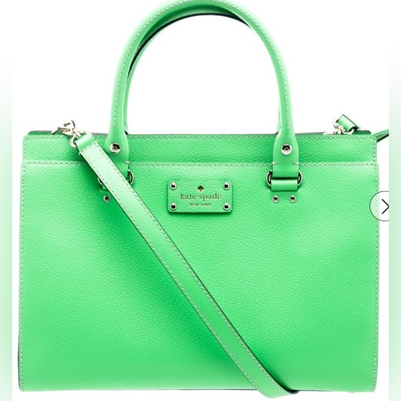 Kate Spade Light Green Leather Wellesley Satchel EUC - Picture 1 of 13